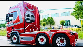 Tekno Event 2024  Departure of the trucks with open Pipe [upl. by Htiffirg]