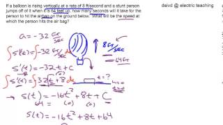 Calculus  Integration Word Problem of falling object [upl. by Anoniw]