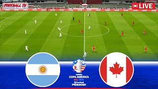 LIVE  ARGENTINA vs CANADA  SEMIFINAL COPA AMERICA 2024  Full Match Live  PES Gameplay Video [upl. by Ynittirb972]