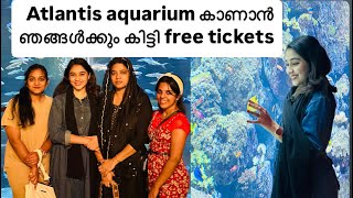 atlantis aquarium കാണാൻ free tickets കിട്ടി🥹dubai atlantis happiness family friends mother [upl. by Ellinnet]