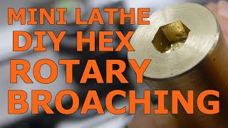 Rotary Broaching a Hex Key Recess on a Mini Lathe [upl. by Tristas]