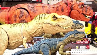 DINOSAURS TOY JURASSIC WORLD amp JURASSIC PARK at TARGETamp WALMART Hunt amp Learn name of Dinosaur TREX [upl. by Arber]