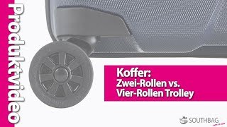 Koffer Die Kofferrollen  ZweiRollen vs VierRollen Trolley [upl. by Oiuqise359]