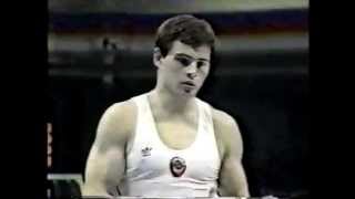 Dmitri Bilozerchev URS  1988 Olympics  Compulsories  High Bar [upl. by Suravart660]