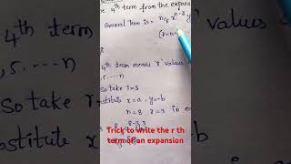 Binomial expansion rth term of an expansion trick to write rth term of an expansion binomial [upl. by Inobe]