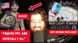 MMA Guru reads Sean Stricklands Tweets about Bud Light sponsoring the UFC [upl. by Quenna]