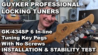 Guyker Professional Locking Tuners  GK434SP  Review Installation amp Tuning Stability Test [upl. by Anaeerb]