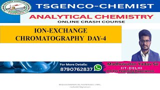 ION EXCHANGE CGROMATOGRAPHY TS GENCO CHEMIST ANALYTICAL CHEMISTRY [upl. by Navac631]