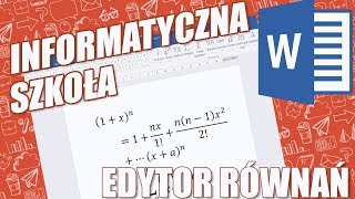 Word Lekcja 4 Edytor równań [upl. by Acilejna]