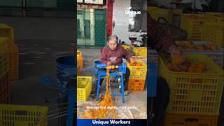 Quick fruit peel removal process  The workers do their job perfectly  machine shorts [upl. by Yellehs718]