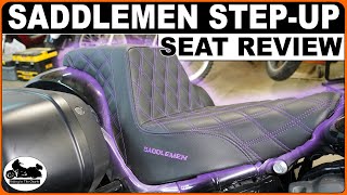 SADDLEMEN STEP UP Seat REVIEW HARLEY DAVIDSON Softail Low Rider amp Sport Glide [upl. by Nottap]