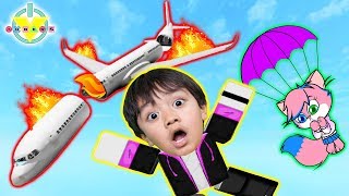 WE JUMPED FROM THE PLANE Roblox Escape the Plane Crash Obby Lets Play with Ryan Vs Alpha Lexa [upl. by Filide]