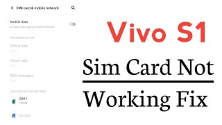 Vivo S1 Sim Card Not Working Problem Solve [upl. by Katy]