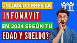 ¿Cuánto presta Infonavit en 2024 según edad y sueldo mensual 😱 [upl. by Aleda]