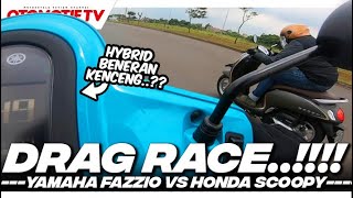 DRAG RACE YAMAHA FAZZIO VS HONDA SCOOPY HYBRID BENERAN BIKIN KENCENG l Otomotif TV [upl. by Nihs]