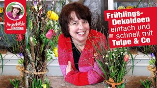 Frühlingsdeko Ideen mit Tulpen schnell gemacht Ausblick auf Ostern 2024 [upl. by Forester80]