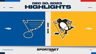 NHL Highlights  Blues vs Penguins  December 30 2023 [upl. by Eisdnyl]