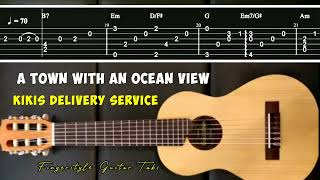 A town with an ocean view kikis delivery service fingerstyle guitar chord tab tutorial [upl. by Pallua799]