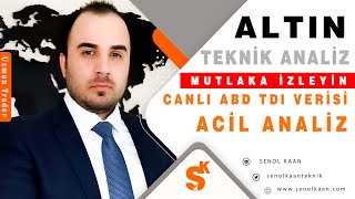 ACİL ALTIN ANALİZİ CANLI ABD TDI VERİSİ  PANİK YOK [upl. by Oiramel952]