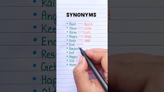 Synonyms Vocabulary Learning 🔥📖 english grammar education learning synonyms [upl. by Aihsat]