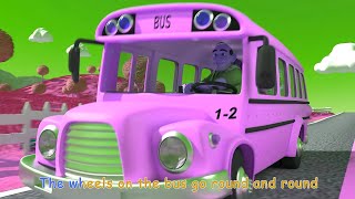 Wheels on the Bus go Round And Round Kids Song Children Cocomelon Cartoon Babies Sound Variations [upl. by Dimphia]