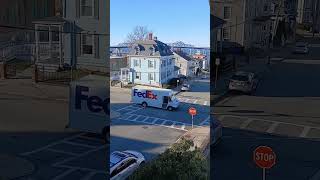 FedEx truck driving well above the posted speed limit violating a city ordinance violation [upl. by Acus]