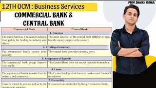 Distinguish between Commercial Bank and Central Bank 12th OCM 2025 commercialbank centralbank [upl. by Hertzog533]