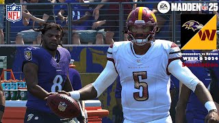 Madden 25 Washington Commanders vs Baltimore Ravens Week 6 Sim 2024 Full 15 Minute Quarters GamePlay [upl. by Gottlieb]