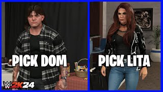 WWE 2K24 Choosing Dom vs Choosing Lita In Undisputed MyRise Both Paths [upl. by Andri461]