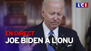 Suivez le discours de Joe Biden à la tribune de lONU [upl. by Llerdnod]