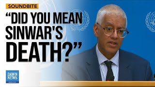 Journalists Question UN Spokesperson on Sinwars Death and Italy’s Arms Halt to Israel  Dawn News [upl. by Queri]