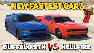 GTA 5 Online BUFFALO STX VS GAUNTLET HELLFIRE NEW FASTEST MUSCLE CAR [upl. by Rotce]