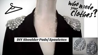 DIY Shoulder Pads Epaulettes  Teslime Moda [upl. by Attalie320]