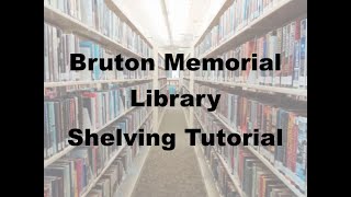 Library Shelving Tutorial [upl. by Lopes271]