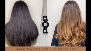 Balayage babylights amp Toning  POP Perfect on People [upl. by Orecul]