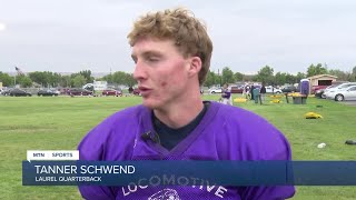 Laurel quarterback Tanner Schwend providing explosive dynamic to Locomotive offense [upl. by Cutcheon]