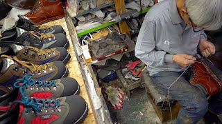 Process of Making Handmade Hiking Boots Koreas Best Shoe Master [upl. by Marguerie]