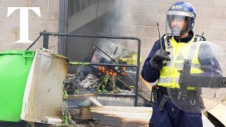 Rotherham attack residents cleanup destruction after riot [upl. by Lainey]