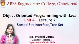 Lecture 7 Unit 4  SortedSet InterfaceTreeSet  OOPs with Java [upl. by Sarene463]