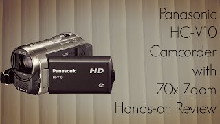 Panasonic HCV10 Camcorder with 70x Zoom  Handson Review [upl. by Itsuj]