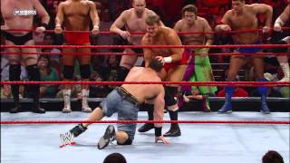 John Cena amp Randy Orton face the entire Raw roster Raw March 17 2008 [upl. by Eikcuhc]