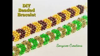 Chevron Beaded bracelet Super Easy DIY 💞 [upl. by Eseuqram]