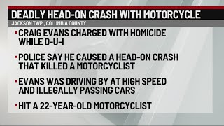 Deadly headon crash with motorcycle leads to homicide DUI charges [upl. by Arney]