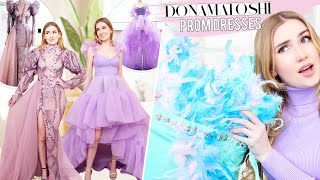 TRYING ON DONA MATOSHI PROM DRESSES   Giveaway  princess dresses [upl. by Lebam]