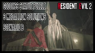 Goddess Statue Puzzle 3 Medallion Locations amp Solutions Resident Evil 2 Remake Scenario B [upl. by January]