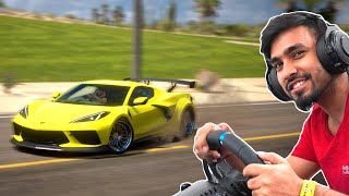 PLAYING RACING GAME ON REAL STEERING WHEEL [upl. by Esylle725]