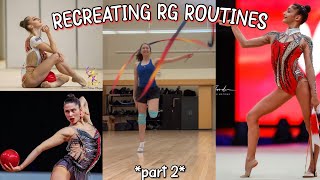 attempting routines from the WORLDS BEST GYMNASTS part 2  rhythmic gymnastics challenge [upl. by Adev]