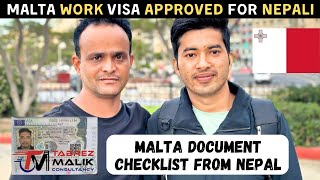 Malta 🇲🇹 Work Visa Approved for Nepali  Document Checklist from Nepal  Tabrez Malik [upl. by Meesan]