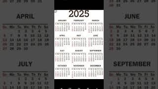 educational  calendar  2025 calendar 📆🗓️ [upl. by Inah]