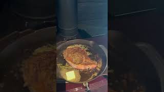 Steak on a wood stove stover steak shorts [upl. by Doggett]